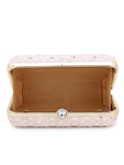 Hue Faux Silk Sequin Embroidered Box Clutch