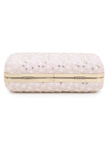 Hue Faux Silk Sequin Embroidered Box Clutch