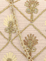 Hue Faux Silk Harlequin Embroidered Box Clutch