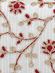 Hue Faux Silk Floral Embroidered Box Clutch