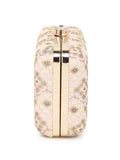 Hue Faux Silk Harlequin Embroidered Box Clutch