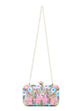 Adorn Faux Silk Floral Sequinned Clutch