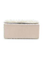 Coffer Faux Silk Pearl Beaded Clutch
