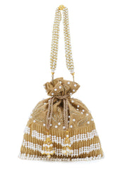 Glitz Faux Silk Beaded Potli