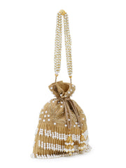 Glitz Faux Silk Beaded Potli