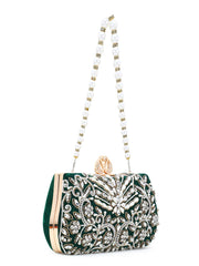 Adorn Velvet Beaded Clutch