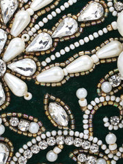 Adorn Velvet Beaded Clutch