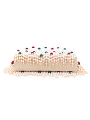 Coffer Suede Pearl Beaded Clutch