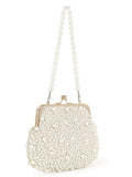 Pochette Faux Silk Pearl Embellished Clutch