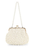 Pochette Faux Silk Pearl Embellished Clutch