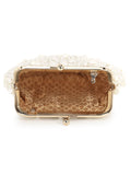 Pochette Faux Silk Pearl Embellished Clutch