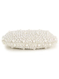 Pochette Faux Silk Pearl Embellished Clutch