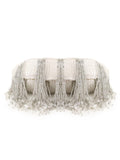 Dangle Faux Silk Striped & Embellished Clutch