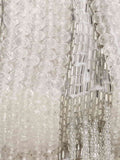 Dangle Faux Silk Striped & Embellished Clutch