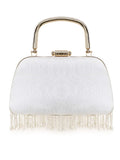 Pochette Faux Silk Pearl Embellished Clutch