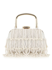 Pochette Faux Silk Pearl Embellished Clutch