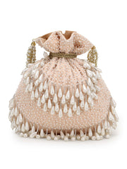Dangle Velvet Pearl Embellished Potli