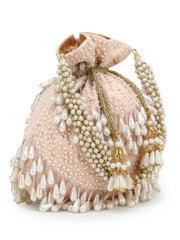 Dangle Velvet Pearl Embellished Potli