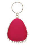Dangle Velvet Pearl Embellished Clutch