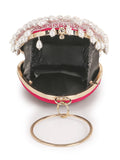 Dangle Velvet Pearl Embellished Clutch