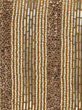Adorn Faux Silk Striped & Embellished Clutch
