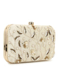 Adorn Botanical Embellished Faux Silk Clutch