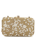 Adorn Botanical Embellished Faux Silk Clutch