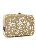 Adorn Botanical Embellished Faux Silk Clutch