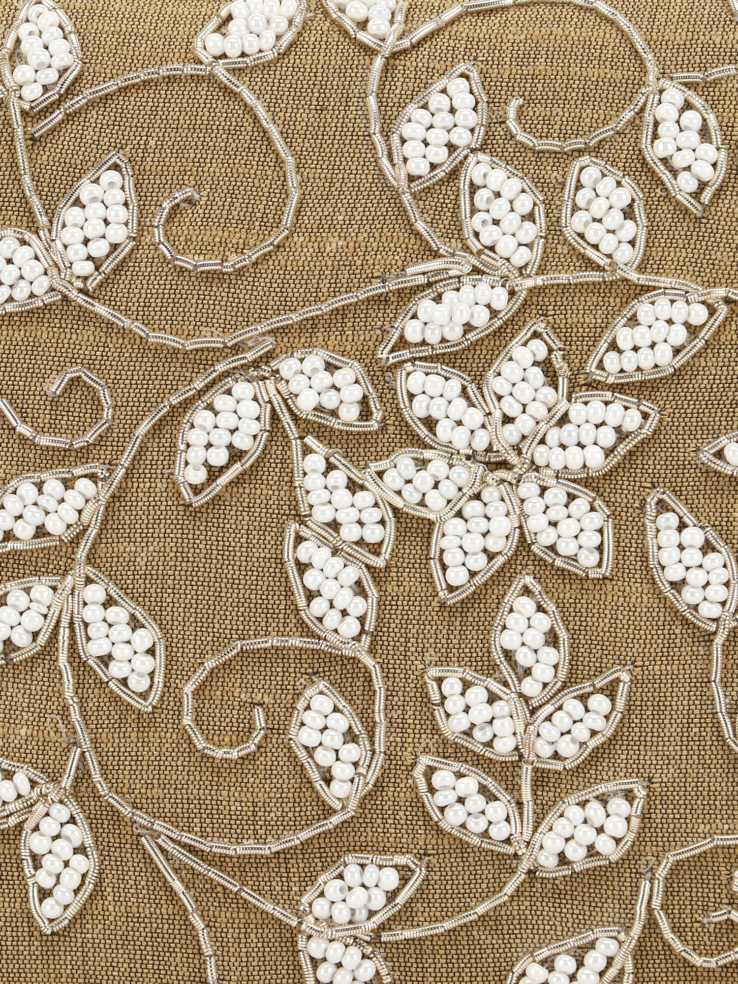 Adorn Botanical Embellished Faux Silk Clutch