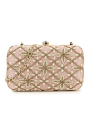Adorn Embellished Faux Silk Clutch