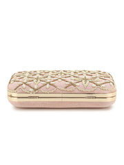 Adorn Embellished Faux Silk Clutch