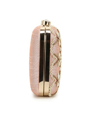 Adorn Embellished Faux Silk Clutch