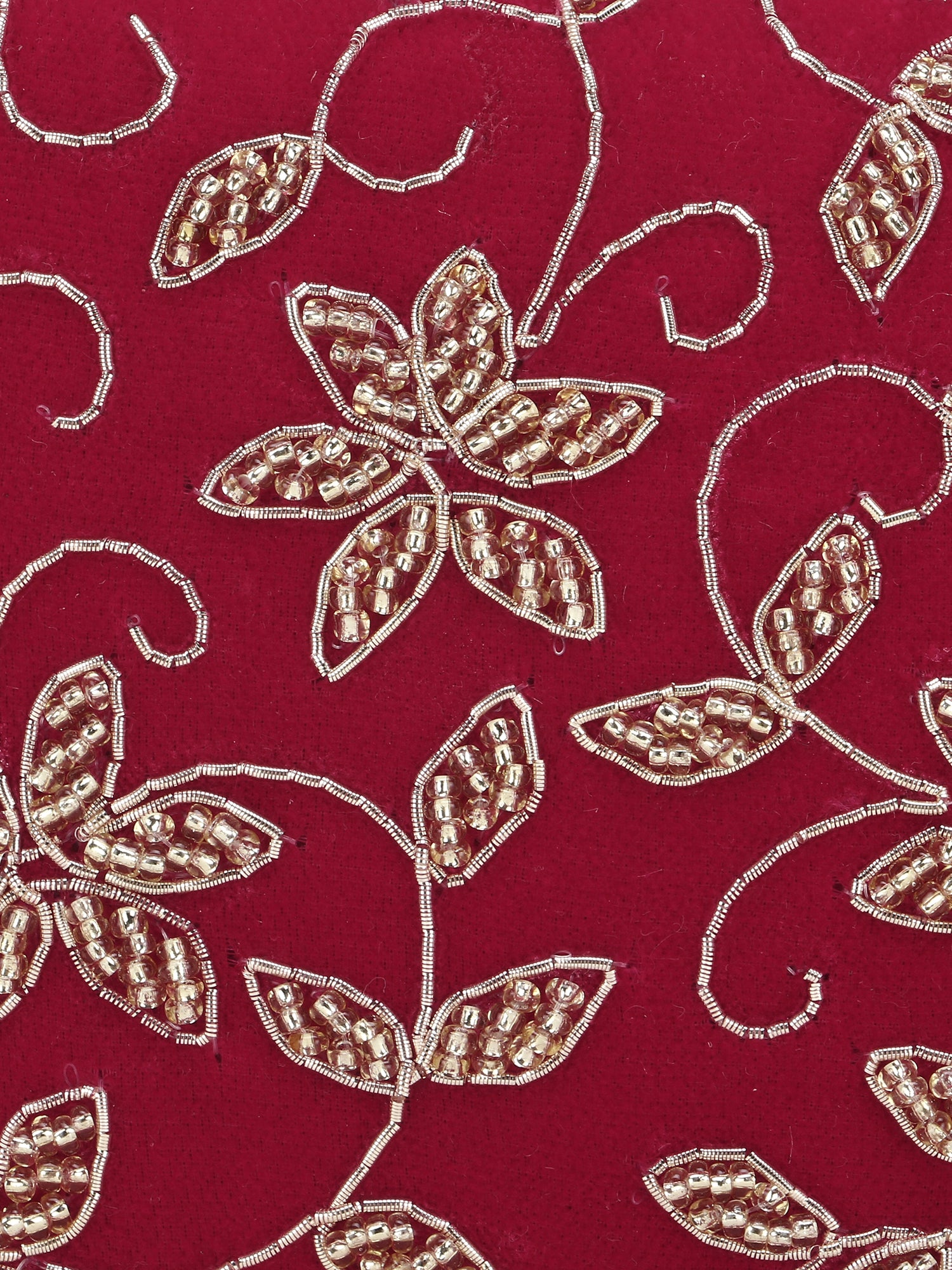 Adorn Botanical Embellished Velvet Clutch