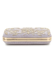 Adorn Embellished Faux Silk Clutch