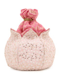 Lotus  Embroidered Faux Silk Potli