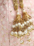 Lotus  Embroidered Faux Silk Potli
