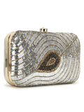 Adorn Embellished Faux Silk Clutch