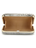 Adorn Embellished Faux Silk Clutch