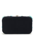 Adorn Navy Embellished Velvet Clutch