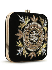 Vista  Embellished Velvet Clutch