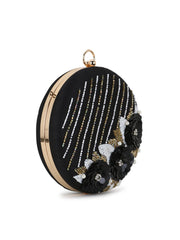 Gala Faux Silk Floral Embellished Clutch