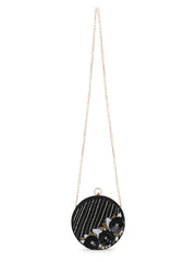 Gala Faux Silk Floral Embellished Clutch
