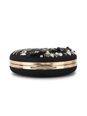 Gala Faux Silk Floral Embellished Clutch