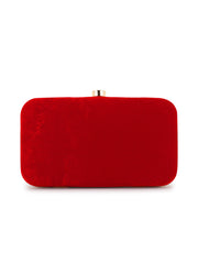 Adorn Velvet Floral Embellished Clutch