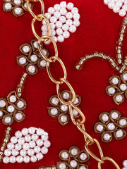 Adorn Velvet Floral Embellished Clutch