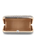 Adorn Chevron Embellished Faux Silk Clutch