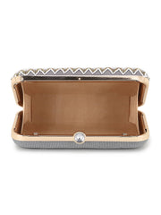 Adorn Chevron Embellished Faux Silk Clutch