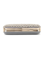 Adorn Chevron Embellished Faux Silk Clutch