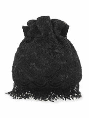 Dangle Embellished Faux Silk Potli
