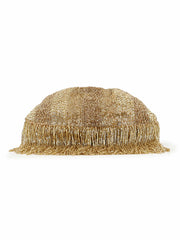 Dangle Striped Embellished Faux Silk Potli